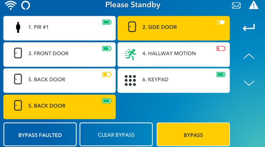 Muncie security system command screen.